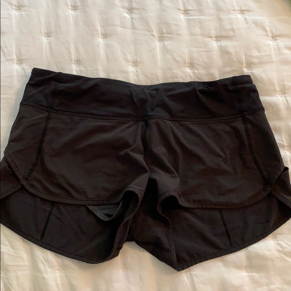 Black lululemon running shorts